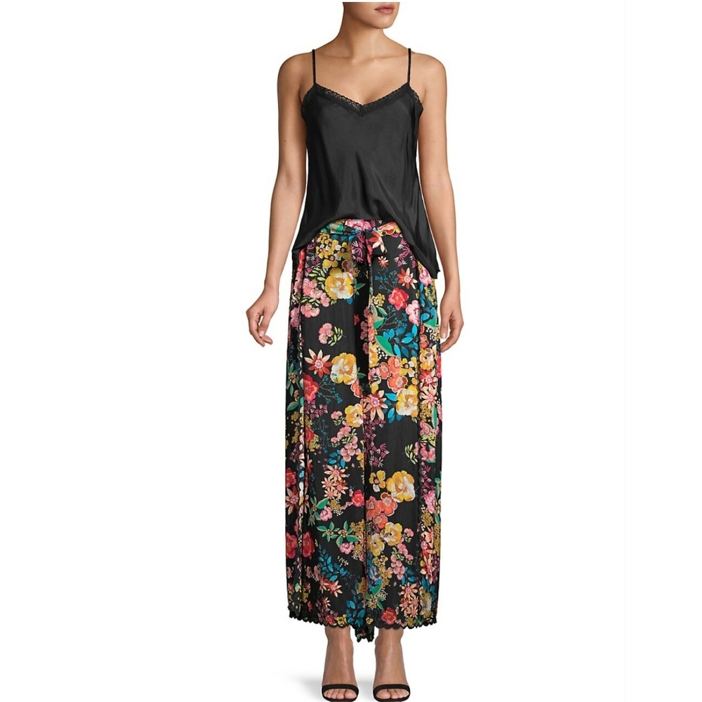 Johnny Was Allover Floral Print Wide Leg Albany Pant